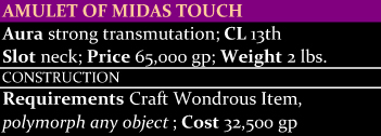 Amulet of Midas Touch